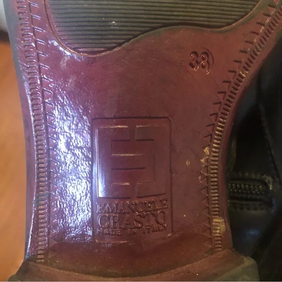 ❤️Emanuele Crasto Black Leather Italian Moto Boots Buckle Size 7/EUR 38 - Picture 10 of 12